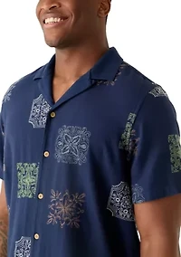 Men's Short Sleeve Novelty Camp Collar Shirt