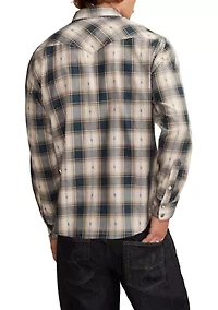 Big & Tall Long Sleeve Dobby Western Shirt