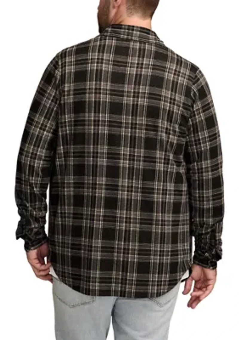 Big & Tall Brushed Long Sleeve Knit Shirting