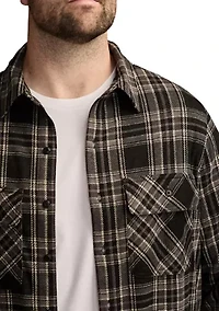 Big & Tall Brushed Long Sleeve Knit Shirting