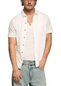 Men's Short Sleeve Linen Knit Shirt