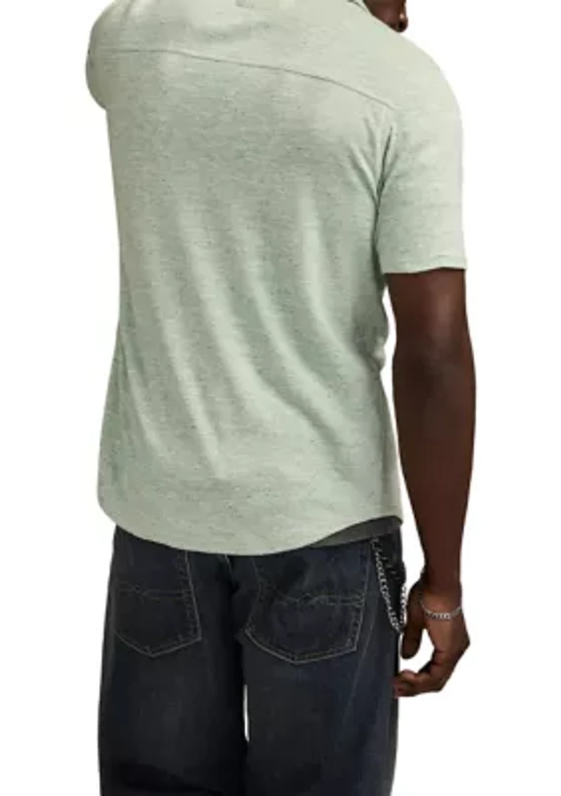 Men's Short Sleeve Linen Knit Shirt