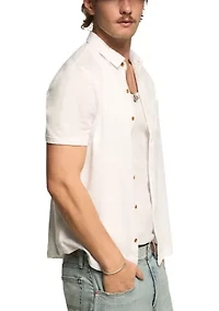 Men's Short Sleeve Linen Knit Shirt