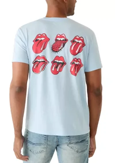 Men's Short Sleeve Rolling Stones Tongues Graphic Shirt