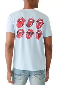 Men's Short Sleeve Rolling Stones Tongues Graphic Shirt
