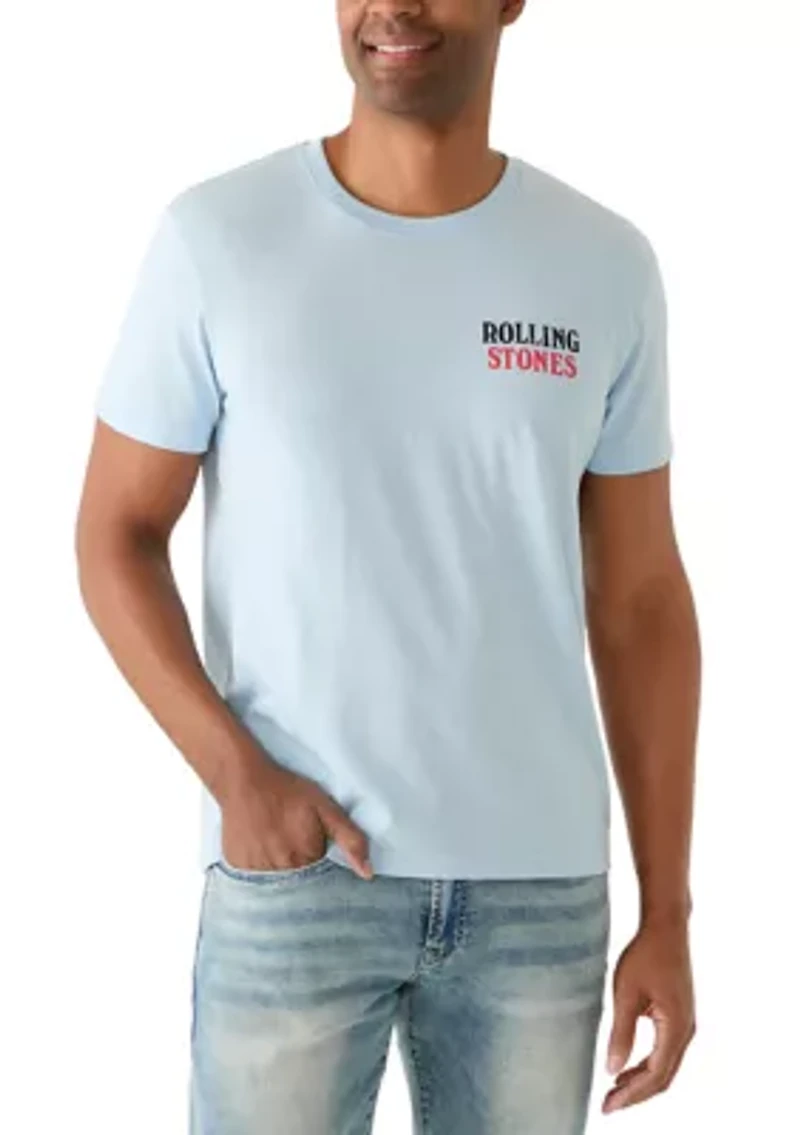 Men's Short Sleeve Rolling Stones Tongues Graphic Shirt