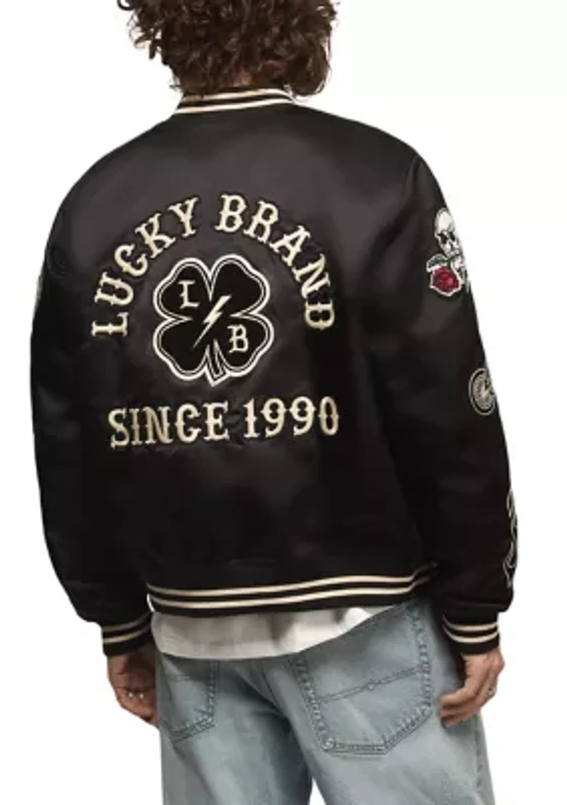 Men's Black Satin Jacket