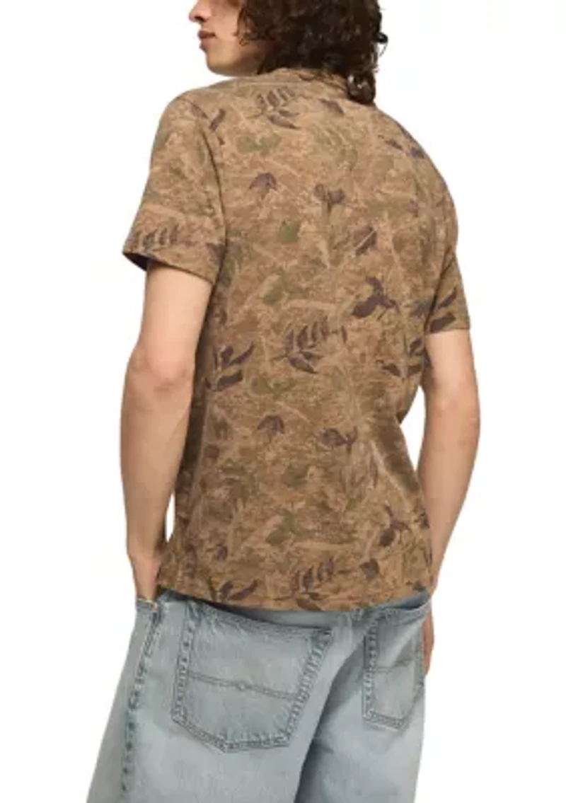 Men's Venice Burnout Camo Notch Neck T-Shirt