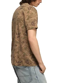Men's Venice Burnout Camo Notch Neck T-Shirt