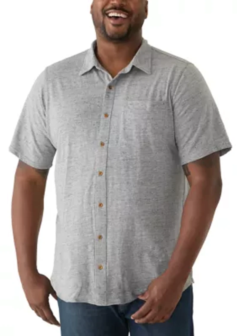 Big & Tall Short Sleeve Linen Button Up Shirt