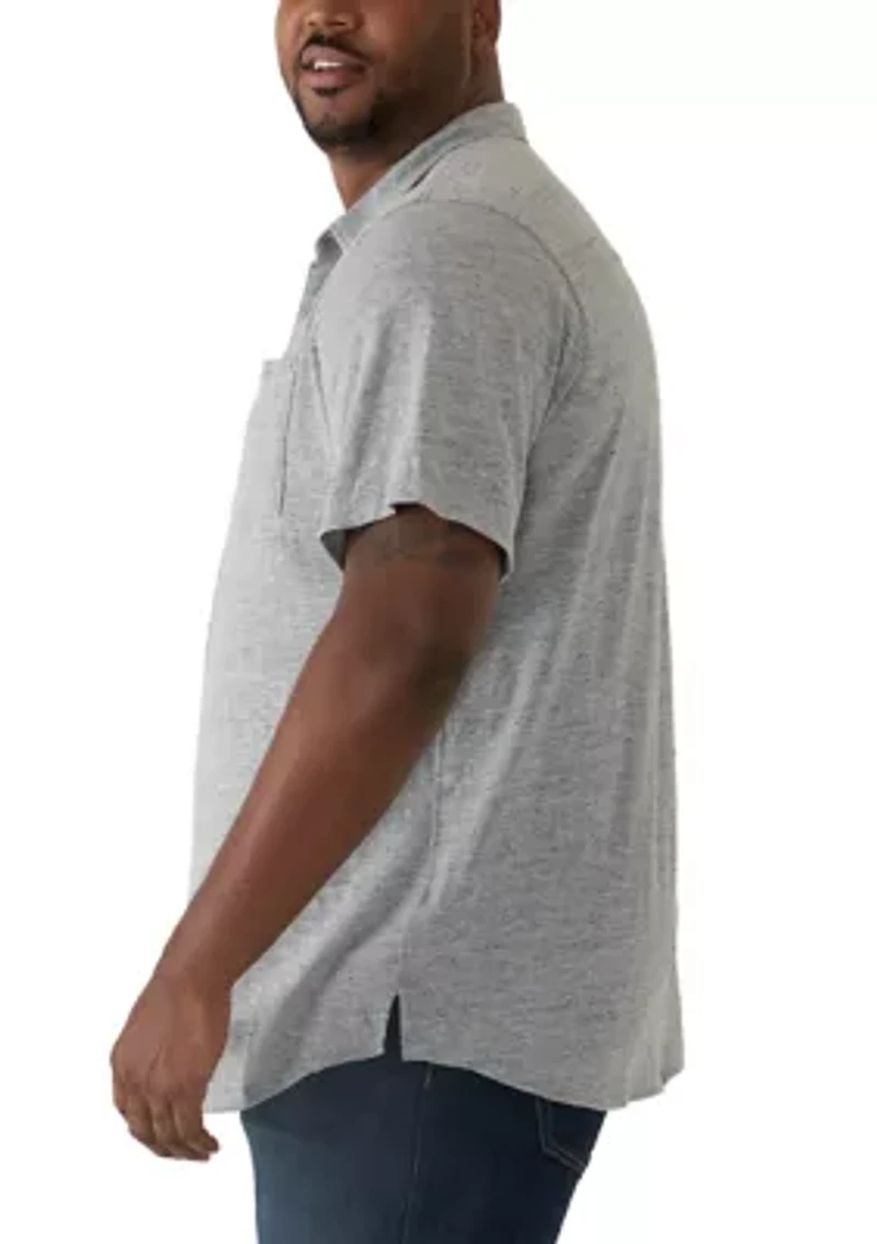 Big & Tall Short Sleeve Linen Button Up Shirt