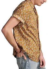 Printed Collared Short Sleeve Shirt