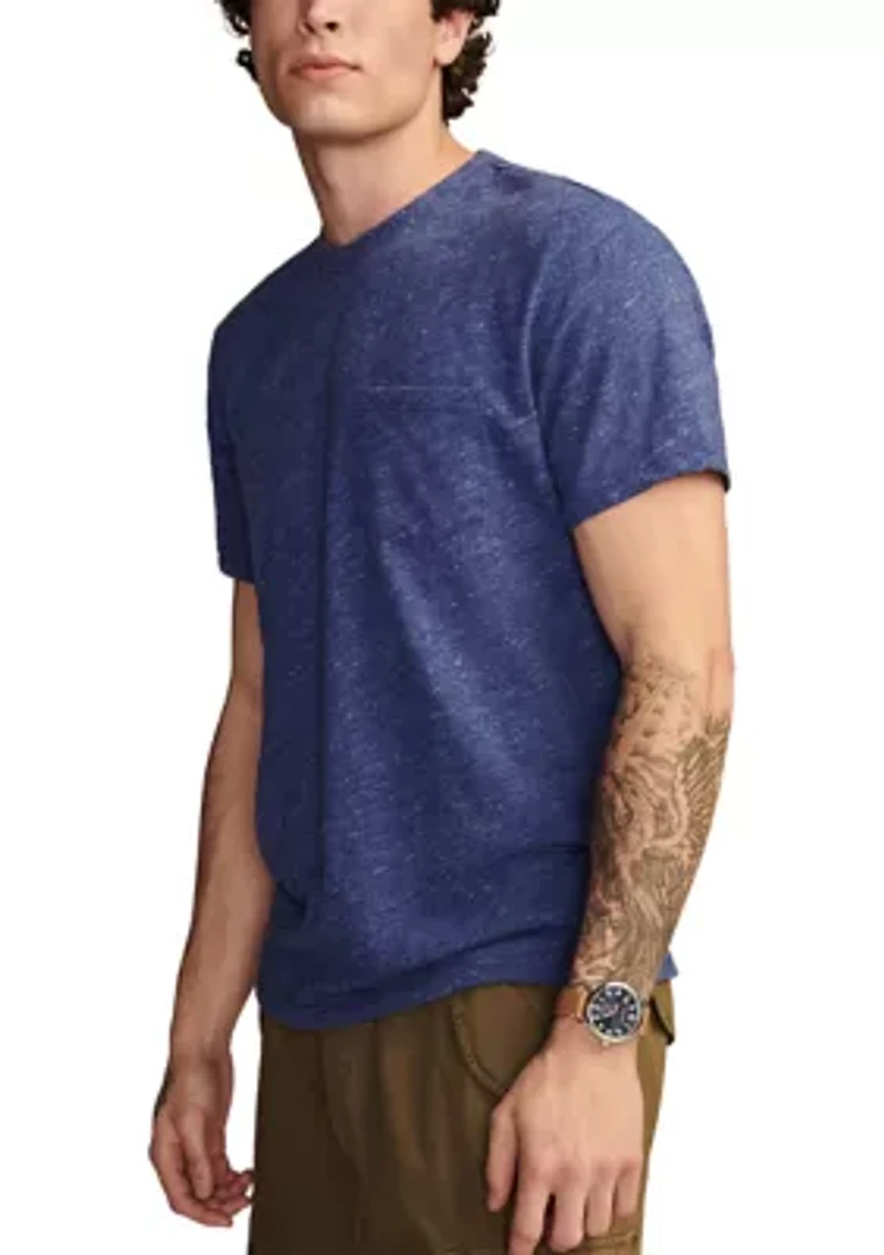 Linen Short Sleeve Pocket Crew Neck T-Shirt