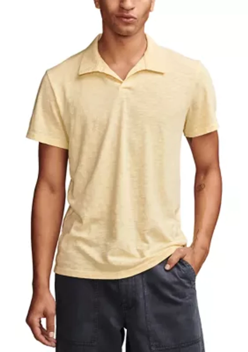 Men's Slub Jersey Johnny Collar Polo