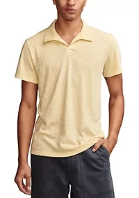 Men's Slub Jersey Johnny Collar Polo