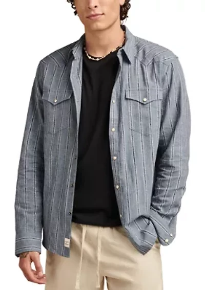Big & Tall Long Sleeve Striped Mesa Western Shirt