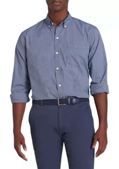 Long Sleeve Yarn Dyed Check Button Down Shirt