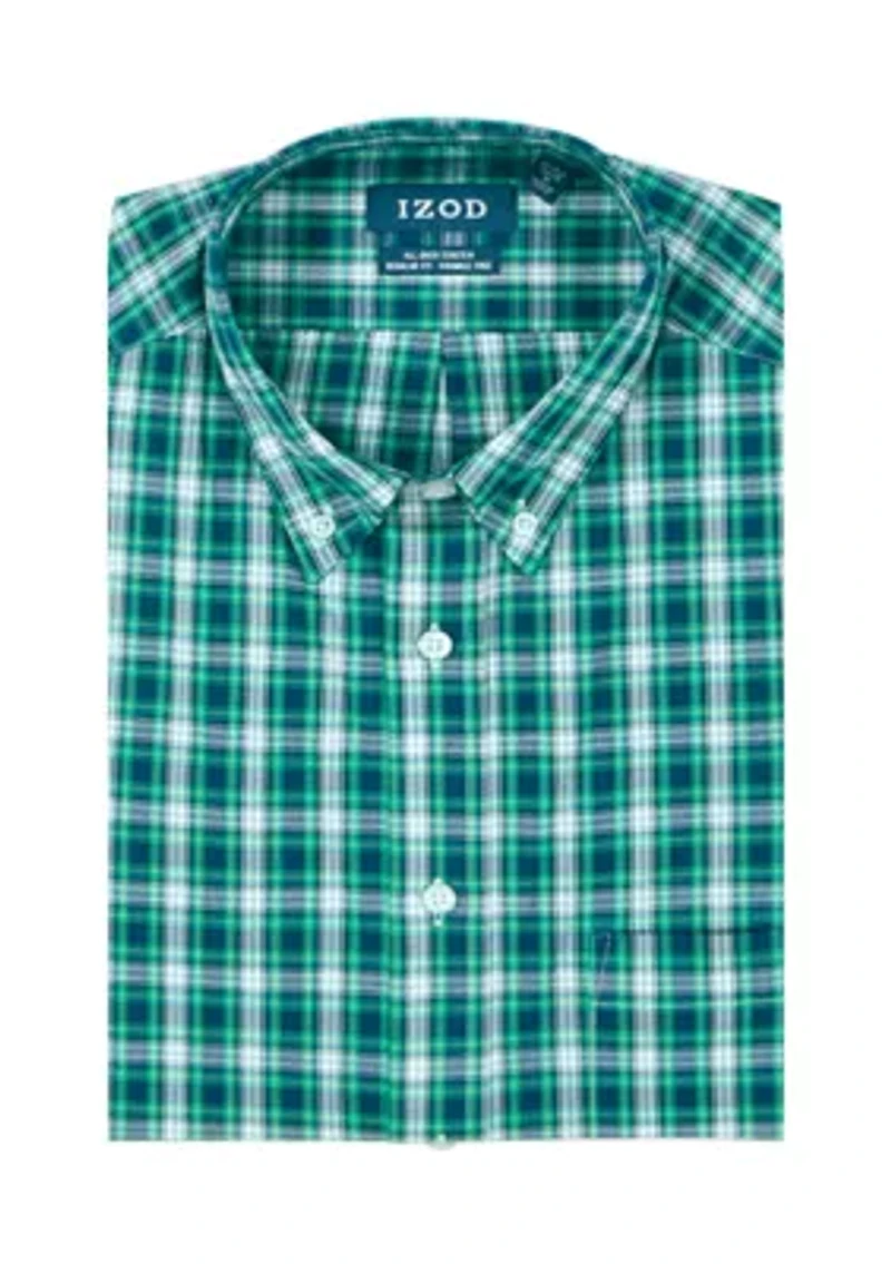 Men's Tartan Stretch Regular Fit Button Down Shirt