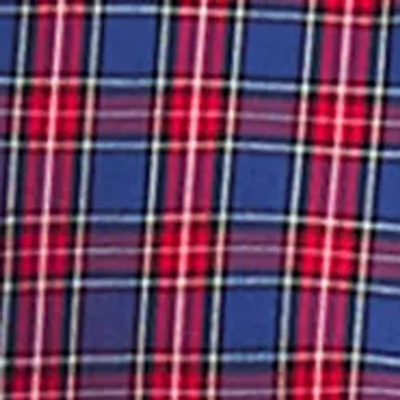 Tartan Printed Regular Fit Button Down Stretch Shirt