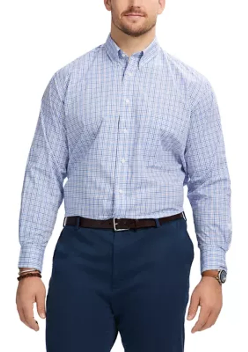 Big & Tall Fashion Stretch Regular Fit Button Down Shirt