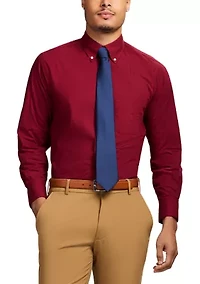 Long Sleeve All Over Stretch Regfular Fit Button Down Shirt