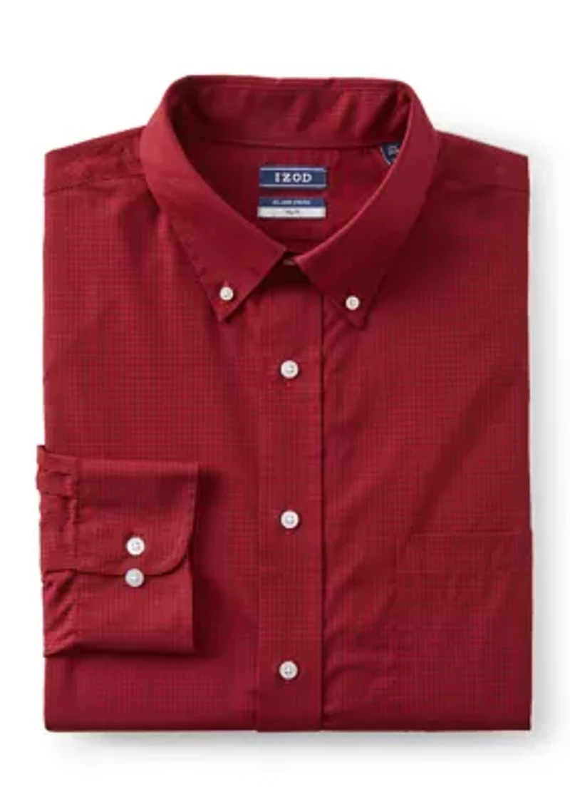 Big & Tall Long Sleeve Two Color Gingham Plaid Dress Shirt