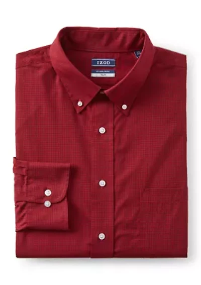 Big & Tall Long Sleeve Two Color Gingham Plaid Dress Shirt