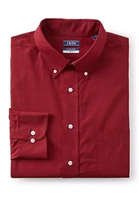 Big & Tall Long Sleeve Two Color Gingham Plaid Dress Shirt