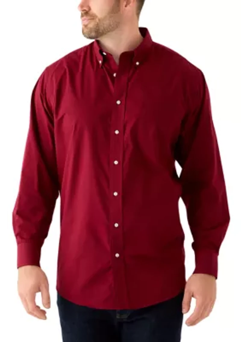 Big & Tall Long Sleeve Two Color Gingham Plaid Dress Shirt