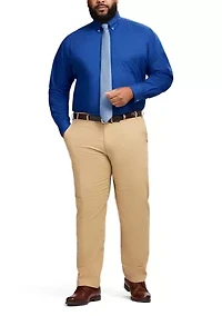 Big & Tall Long Sleeve Two Color Gingham Plaid Dress Shirt
