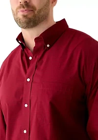 Big & Tall Long Sleeve Two Color Gingham Plaid Dress Shirt