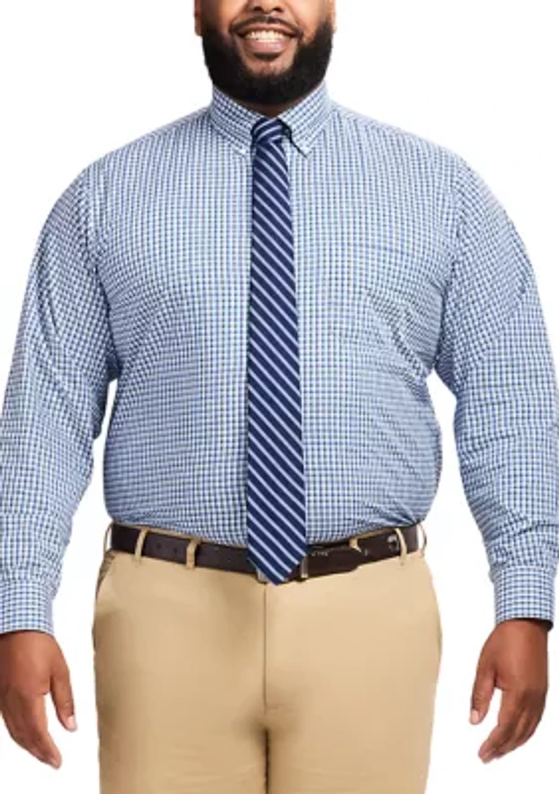 Big & Tall Long Sleeve Plaid Dress Shirt