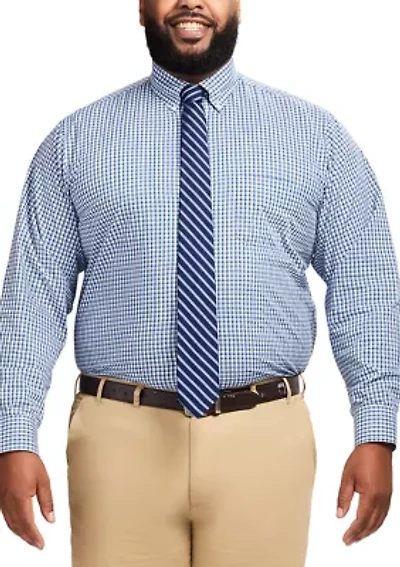 Big & Tall Long Sleeve Plaid Dress Shirt