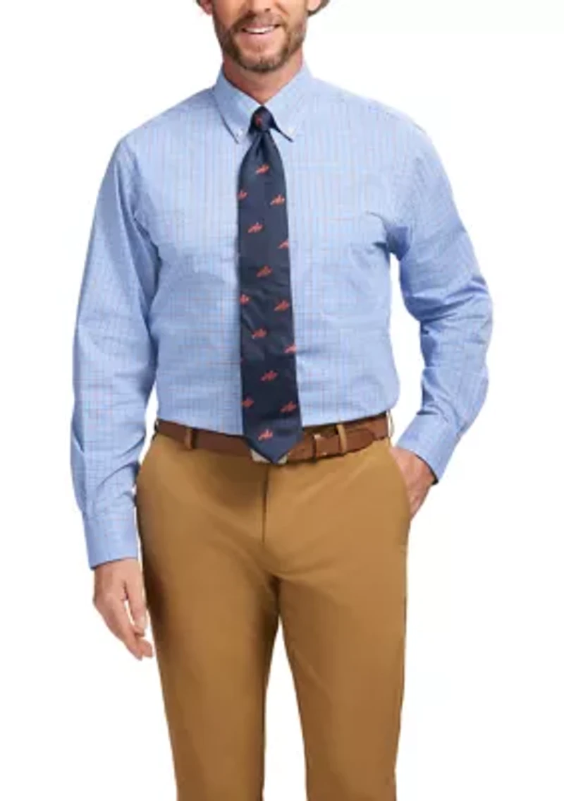 Long Sleeve All Over Stretch Regular Fit Button Down Shirt