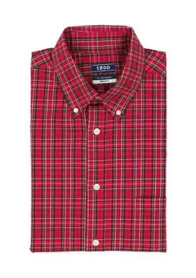 Long Sleeve All Over Stretch Regfular Fit Tartan Button Down Shirt