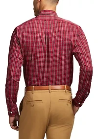 Long Sleeve All Over Stretch Regfular Fit Tartan Button Down Shirt
