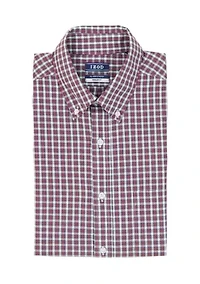 Long Sleeve All Over Stretch Regfular Fit Tartan Button Down Shirt