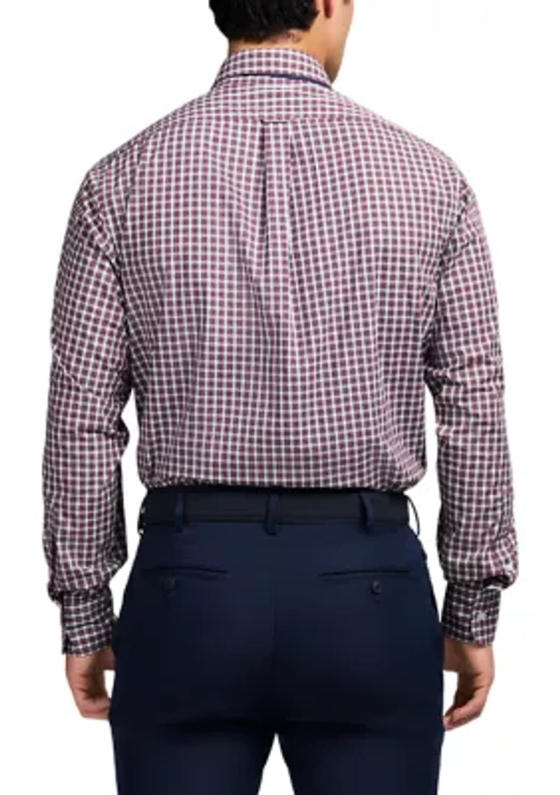 Long Sleeve All Over Stretch Regfular Fit Tartan Button Down Shirt