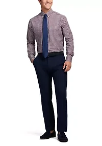 Long Sleeve All Over Stretch Regfular Fit Tartan Button Down Shirt