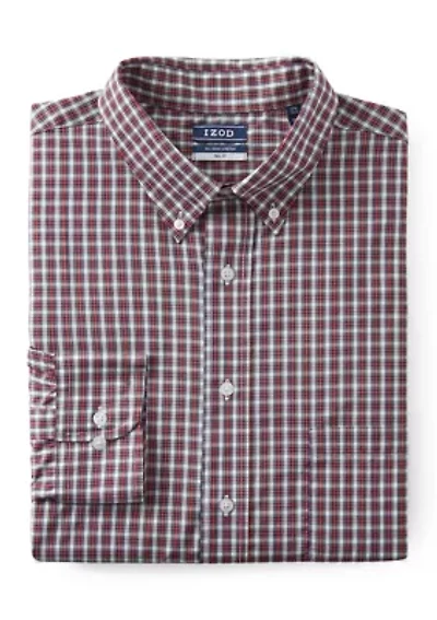 Big & Tall Long Sleeve Tartan Plain Dress Shirt
