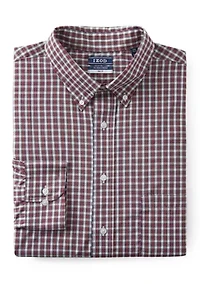 Big & Tall Long Sleeve Tartan Plain Dress Shirt