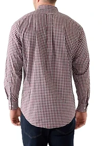 Big & Tall Long Sleeve Tartan Plain Dress Shirt
