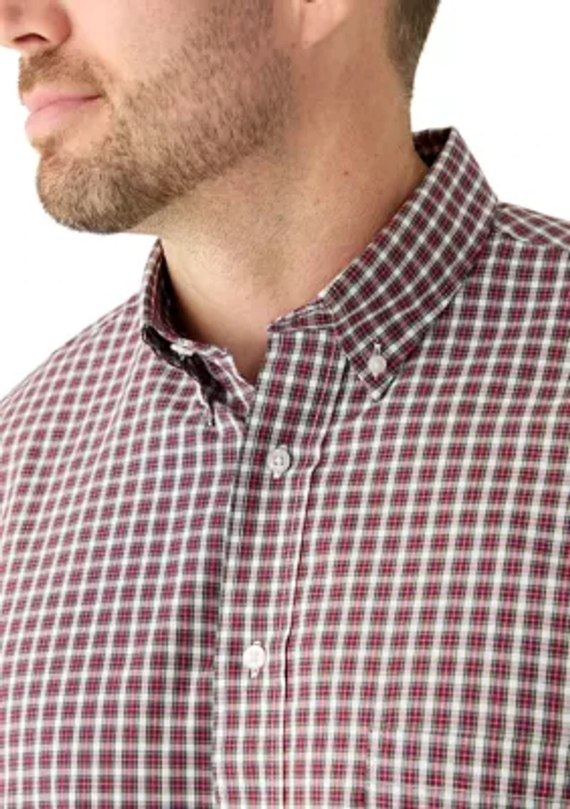 Big & Tall Long Sleeve Tartan Plain Dress Shirt