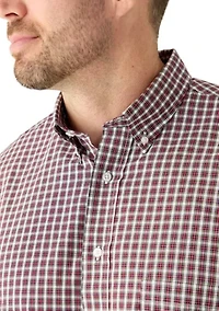 Big & Tall Long Sleeve Tartan Plain Dress Shirt