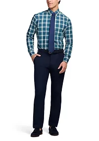 Long Sleeve All Over Stretch Regular Fit Tartan Button Down Shirt