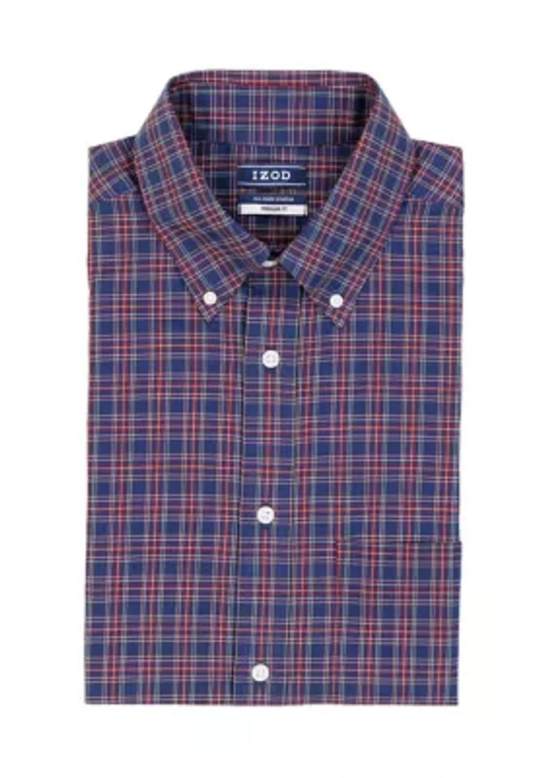 Long Sleeve All Over Stretch Regfular Fit Tartan Button Down Shirt