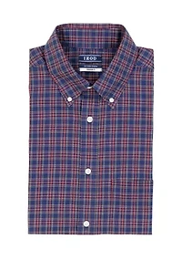 Long Sleeve All Over Stretch Regfular Fit Tartan Button Down Shirt