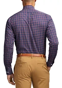 Long Sleeve All Over Stretch Regfular Fit Tartan Button Down Shirt