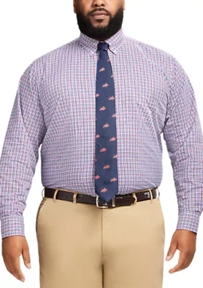 Big & Tall Long Sleeve Plaid Dress Shirt