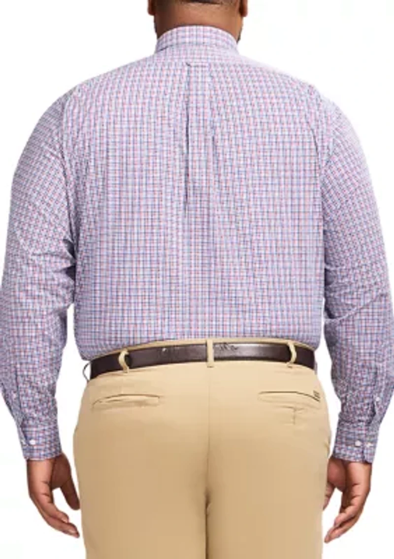 Big & Tall Long Sleeve Plaid Dress Shirt